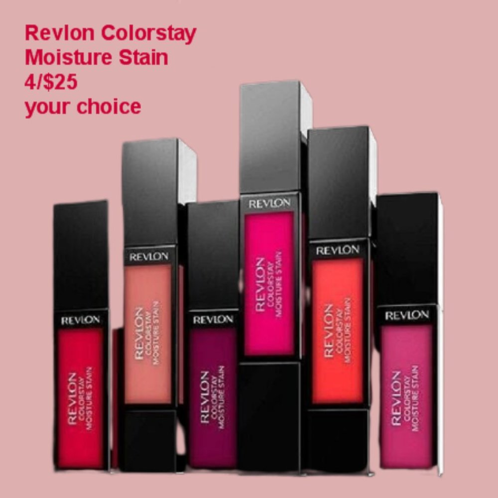 Revlon ColorStay Moisture Lip Stain, any 4/$25   0.27 Fl oz each SEALED